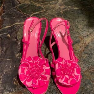 Coach hot pink strappy heels